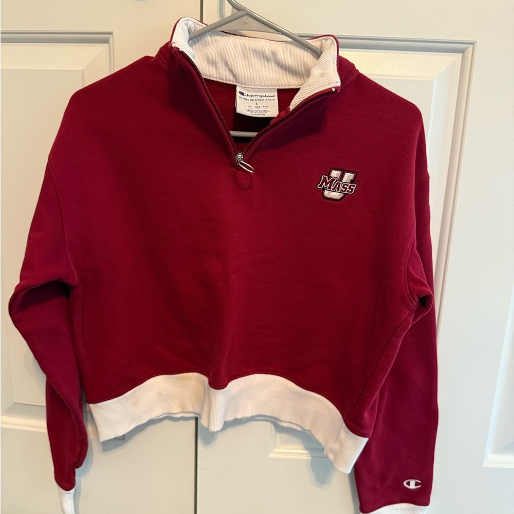 UMass Champion Cropped Quarter Zip